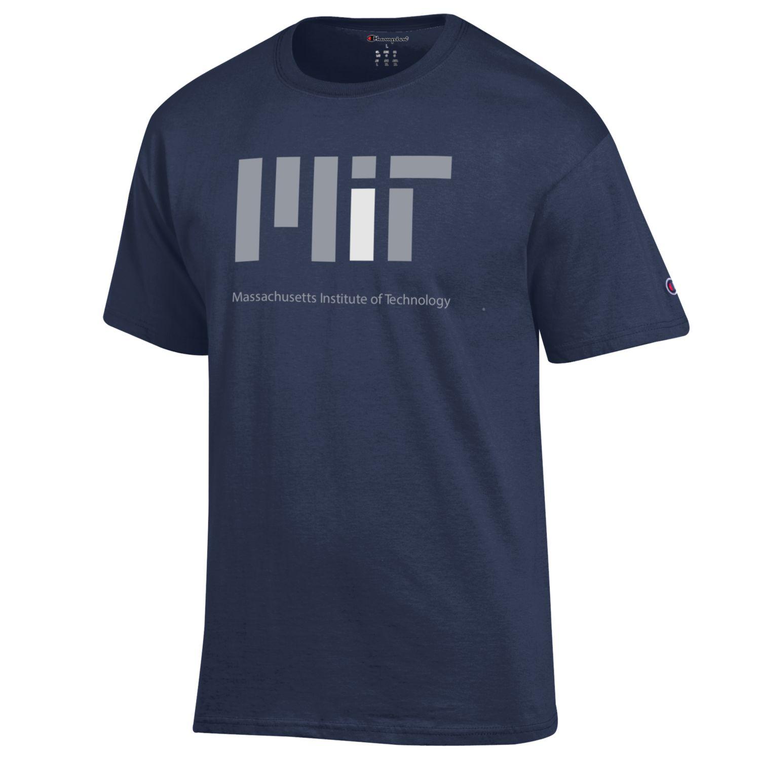 MIT - Massachusetts Institute of Technology NCAA T shirt made by Champion, Navy - TeeShirtUniversity.com