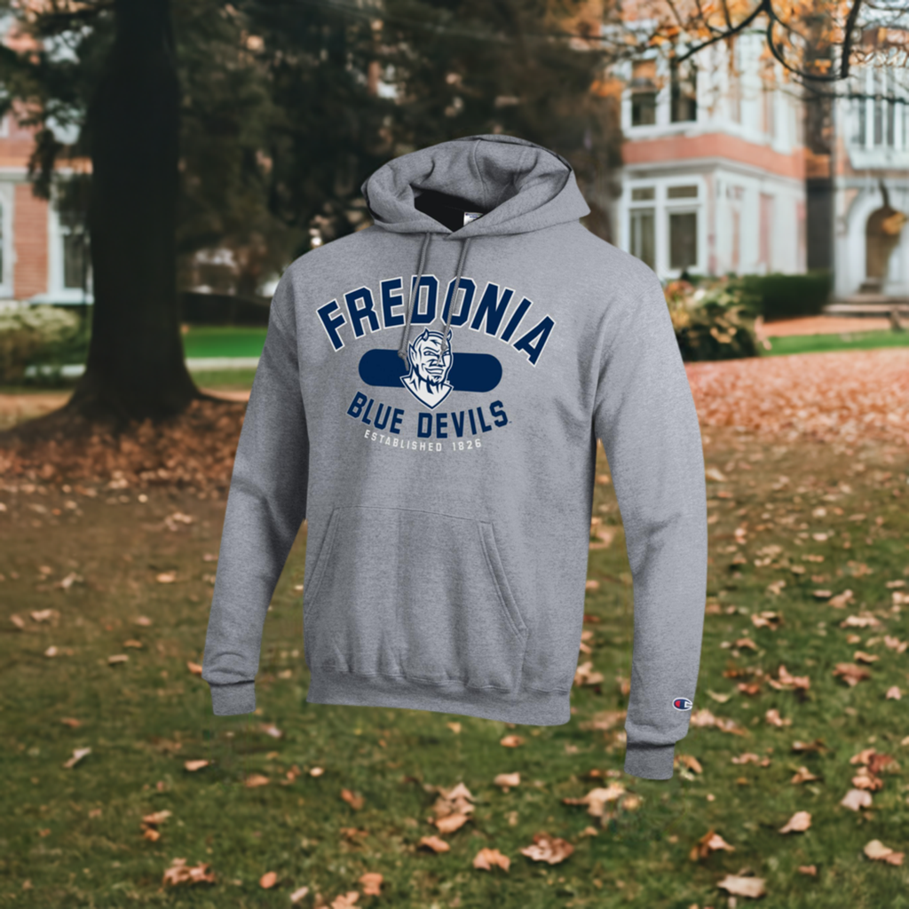Fredonia State Blue Devils hooded sweatshirt gray