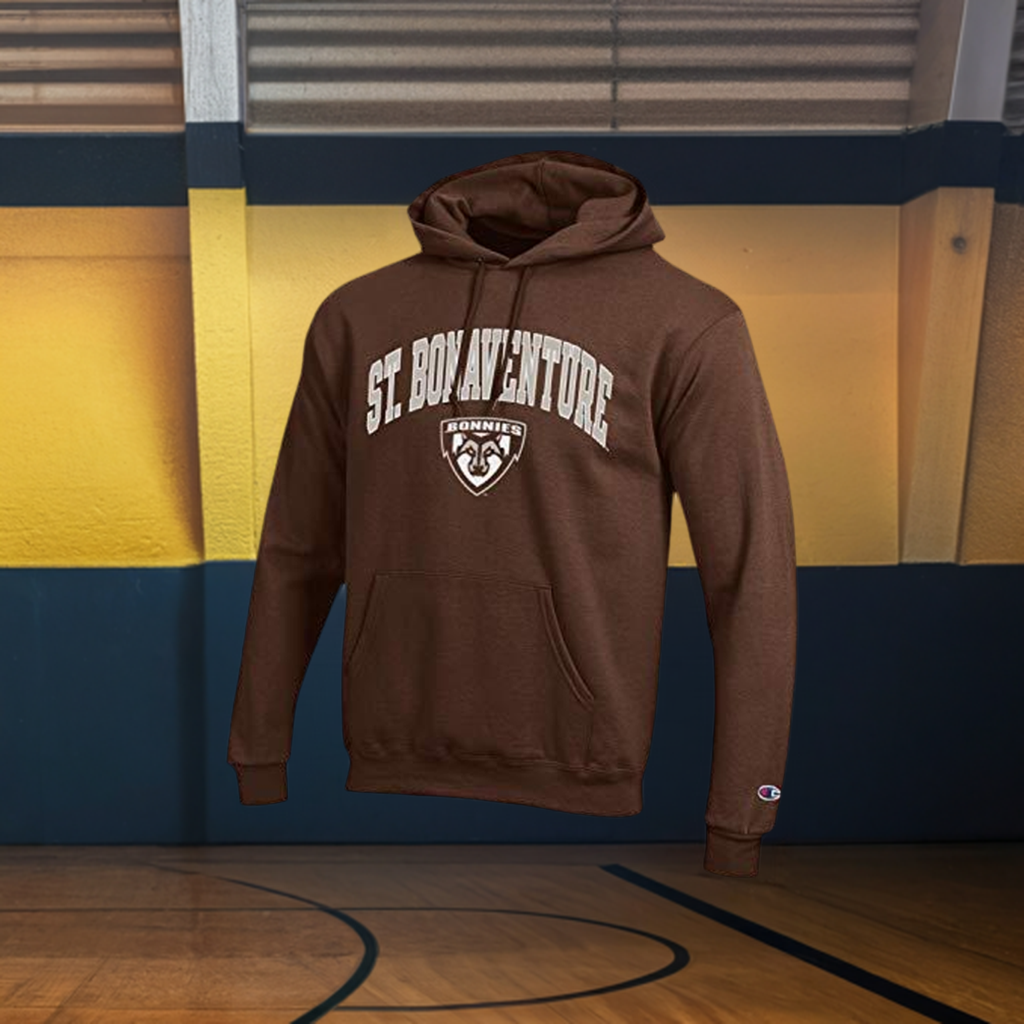 St Bonaventure University Hooded Sweatshirt- Brown