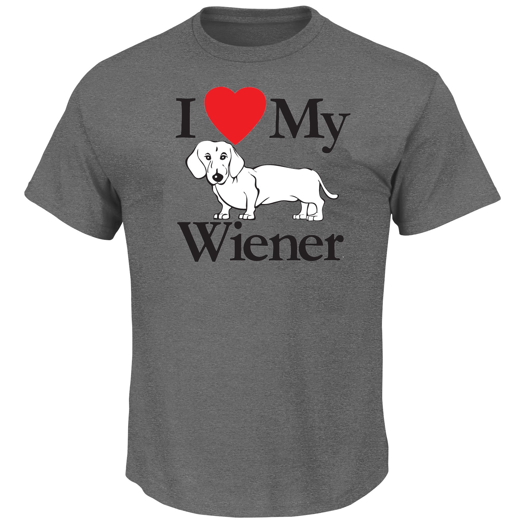 Tee Shirt University I Love My Wiener Dog Funny T Shirt Medium / Grey