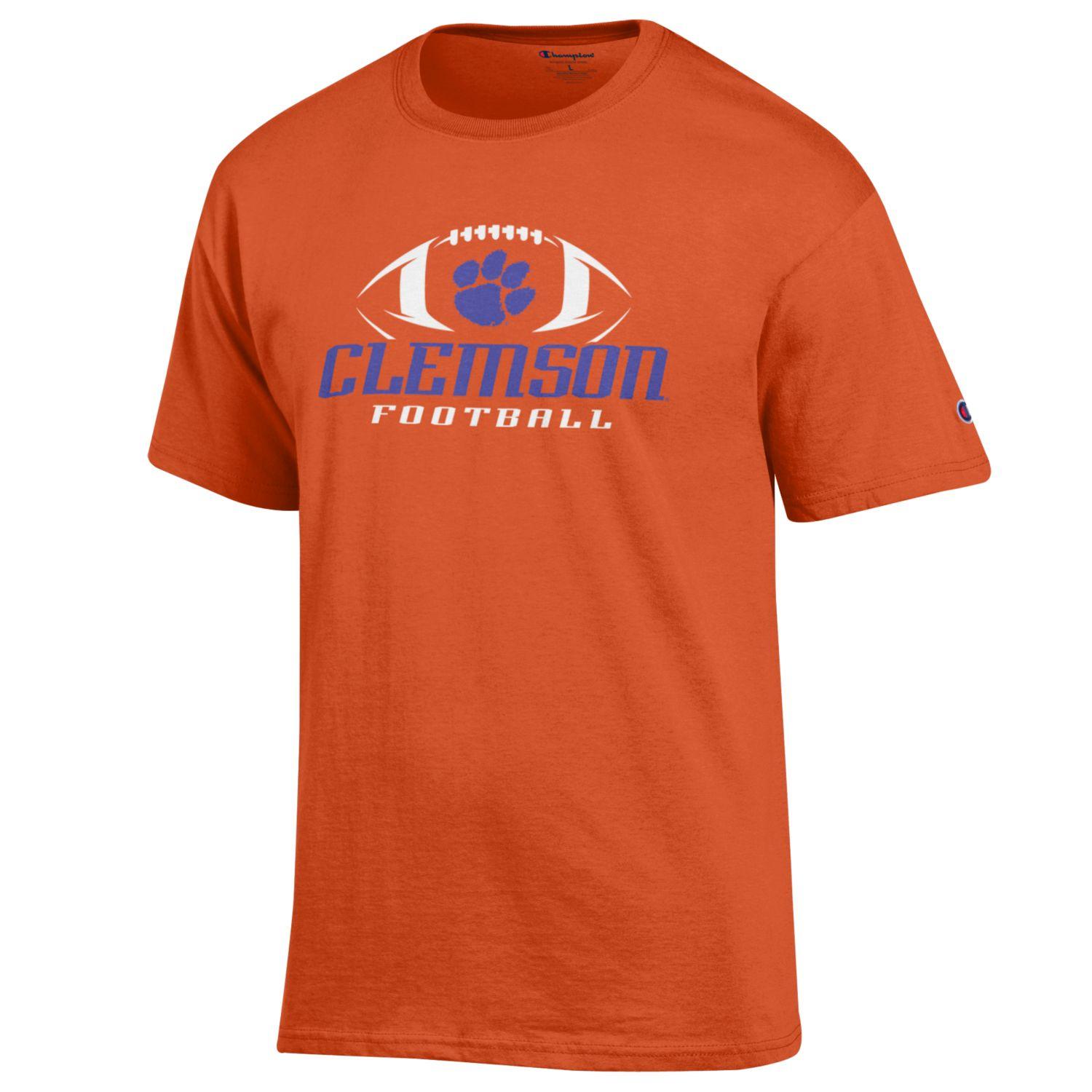 Clemson Tigers Football NCAA College T shirt made by Champion Orange S