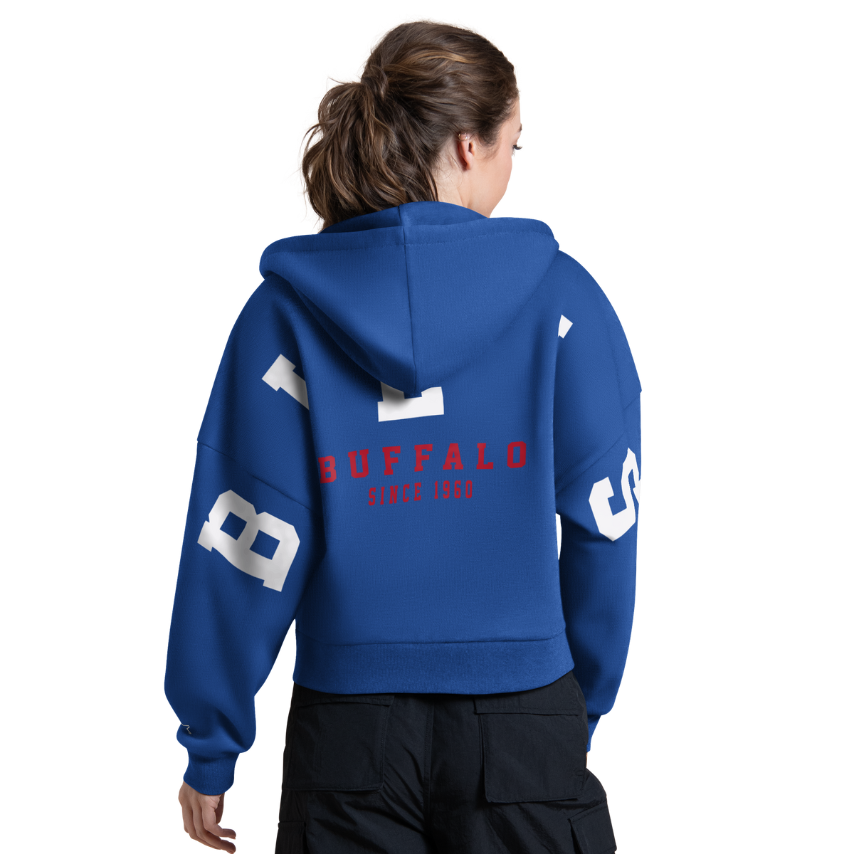 Women's Buffalo Bills Starter Hail Mary Full-Zip Hoodie - Blue back view