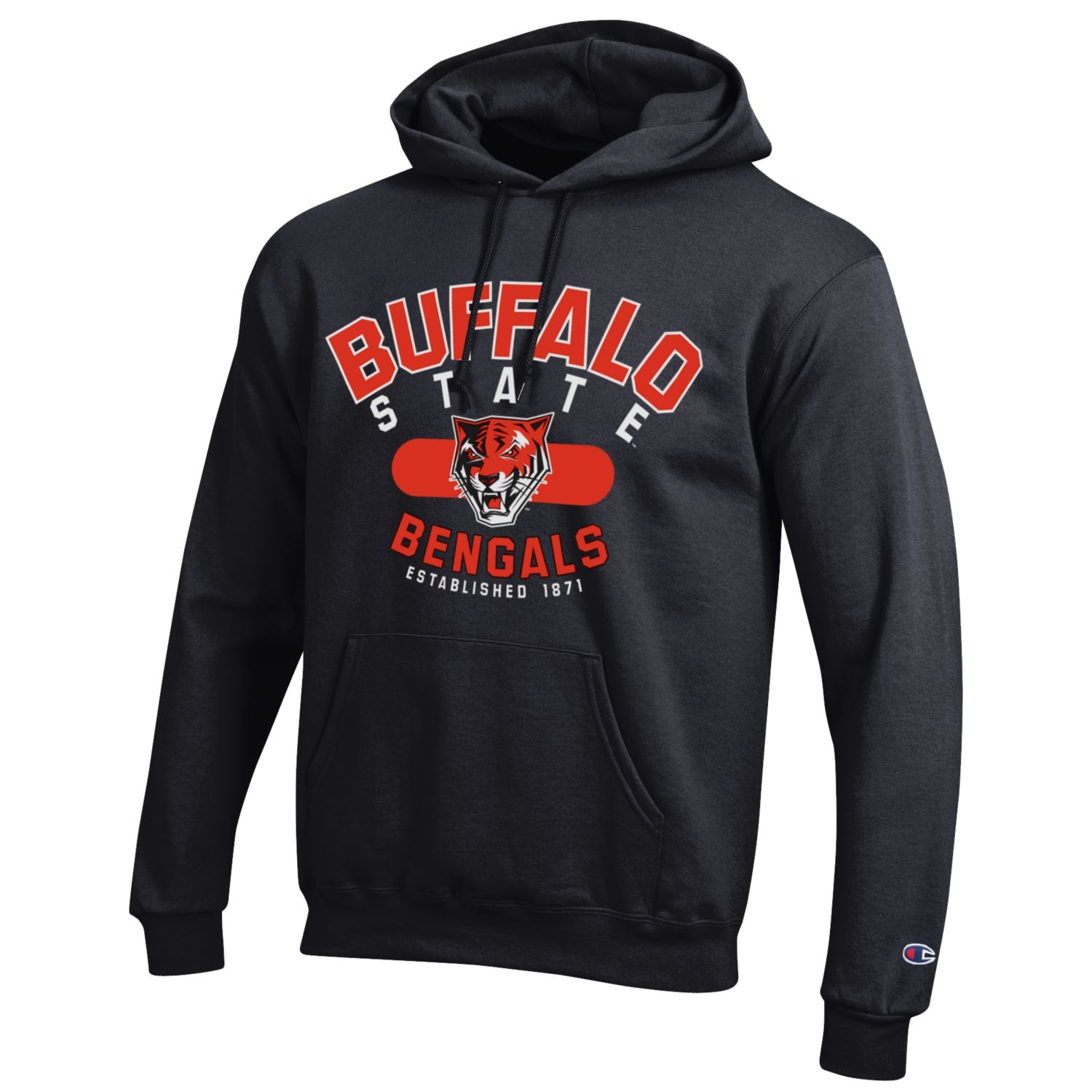 Buffalo State University Bengals Hooded Sweatshirt, Black
