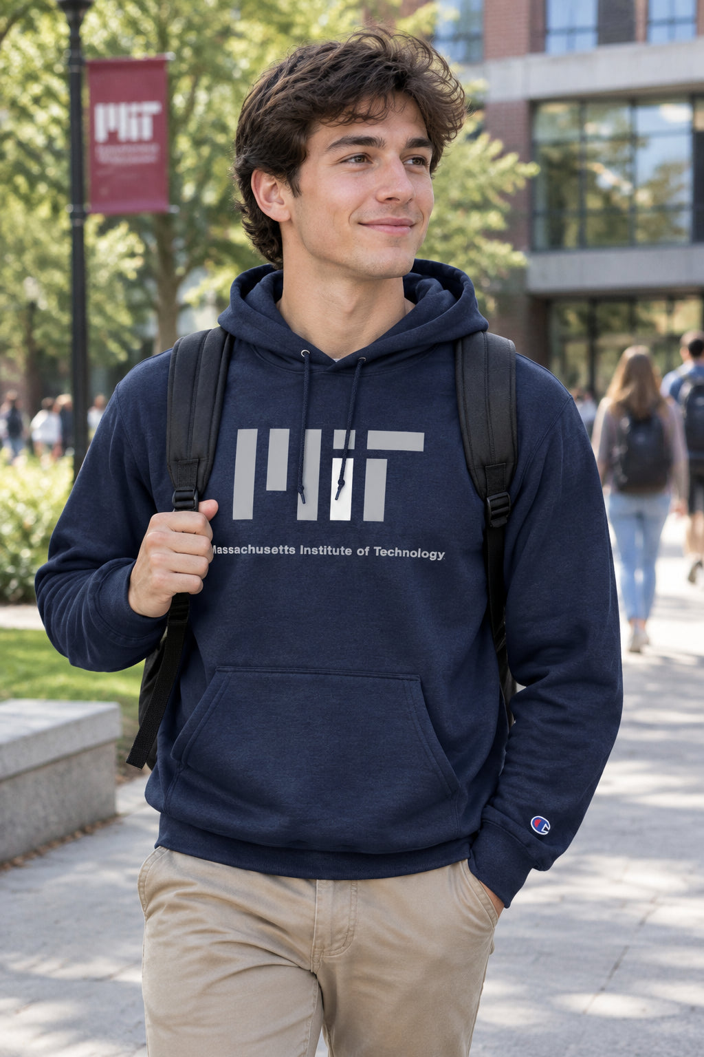 MIT Massachusetts Institute of Technology Champion Hooded Sweatshirt - Navy