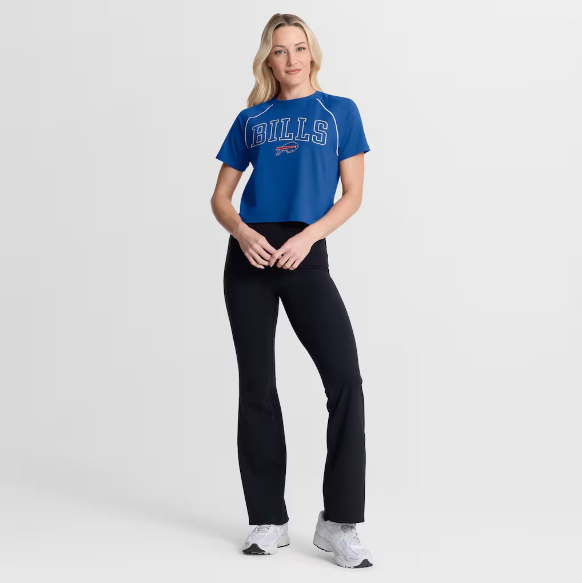 Buffalo Bills Fanatics Women's Offensive Scheme Raglan Tri-Blend Cropped Top - Royal