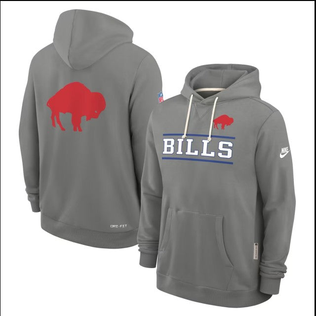 Buffalo Bills Nike Standard Issue Replay Officials Alternate Dri-FIT Hoodie - Gray