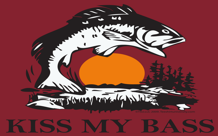 Kiss my Bass funny Fishing T Shirt - TeeShirtUniversity.com 