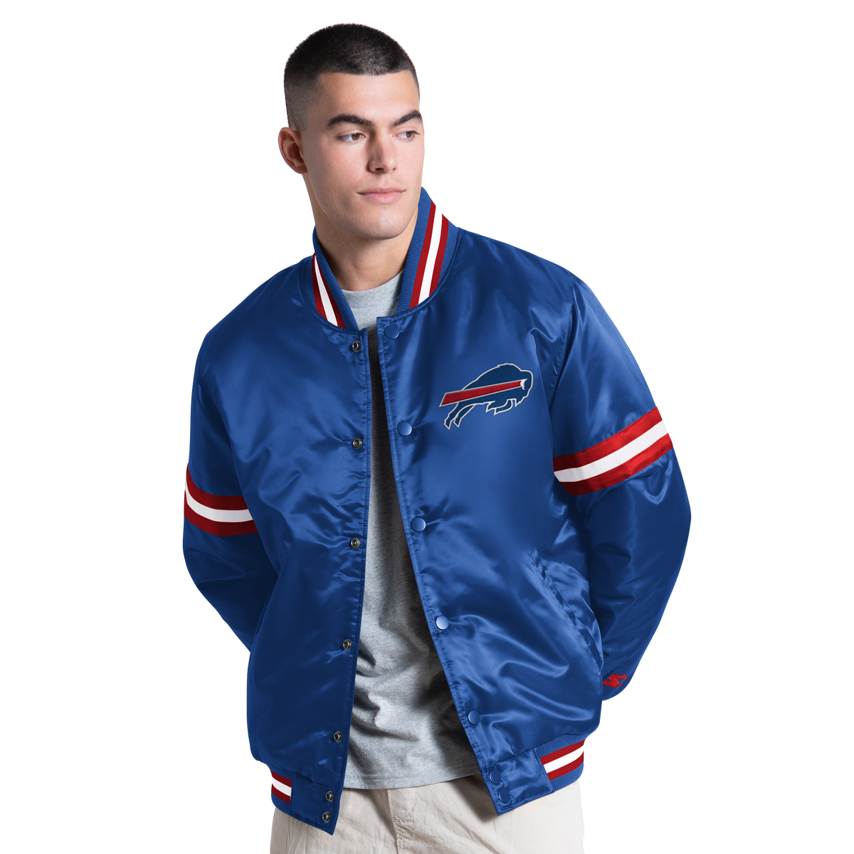 Buffalo Bills Starter Courtside Varsity Jacket - Royal Blue | TeeShirtUniversity