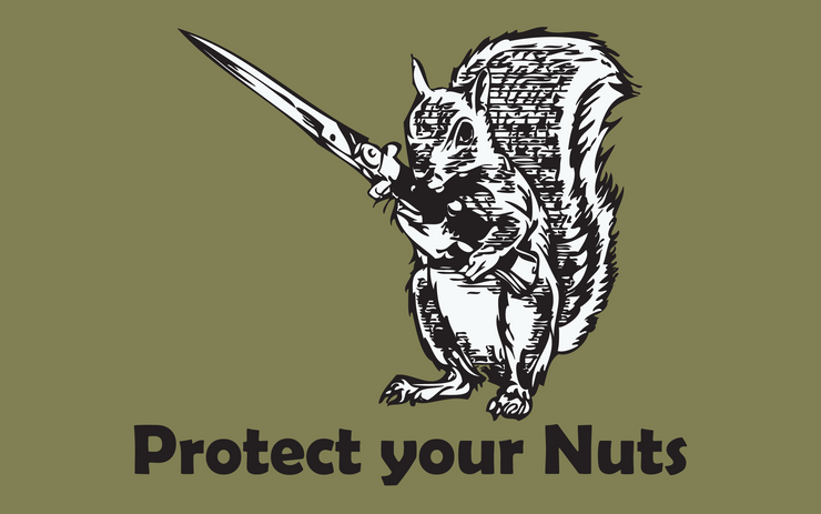 Protect Your Nuts, Squirrel with Knife Funny T Shirt - TeeShirtUniversity.com 