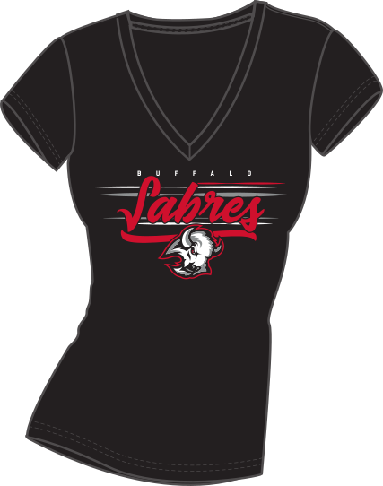 Buffalo Sabres Starter Women's V-Neck Graphic T-shirt - Black
