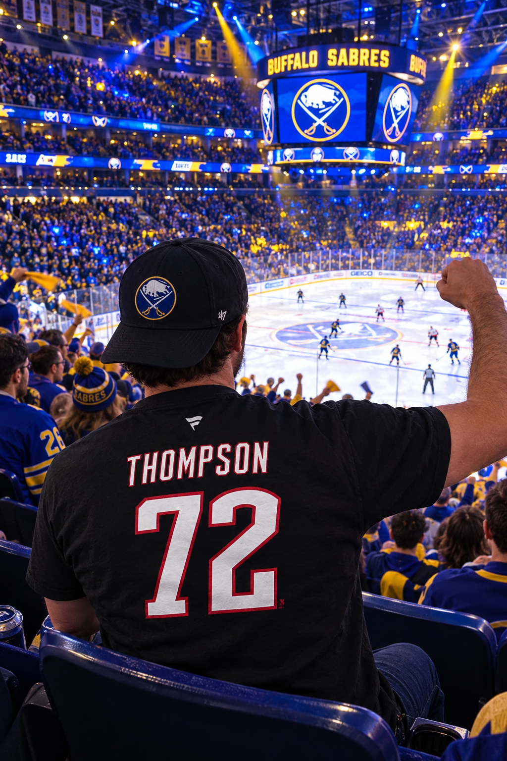 Tage Thompson Buffalo Sabres Fanatics Goathead Name & Number T-Shirt - Black