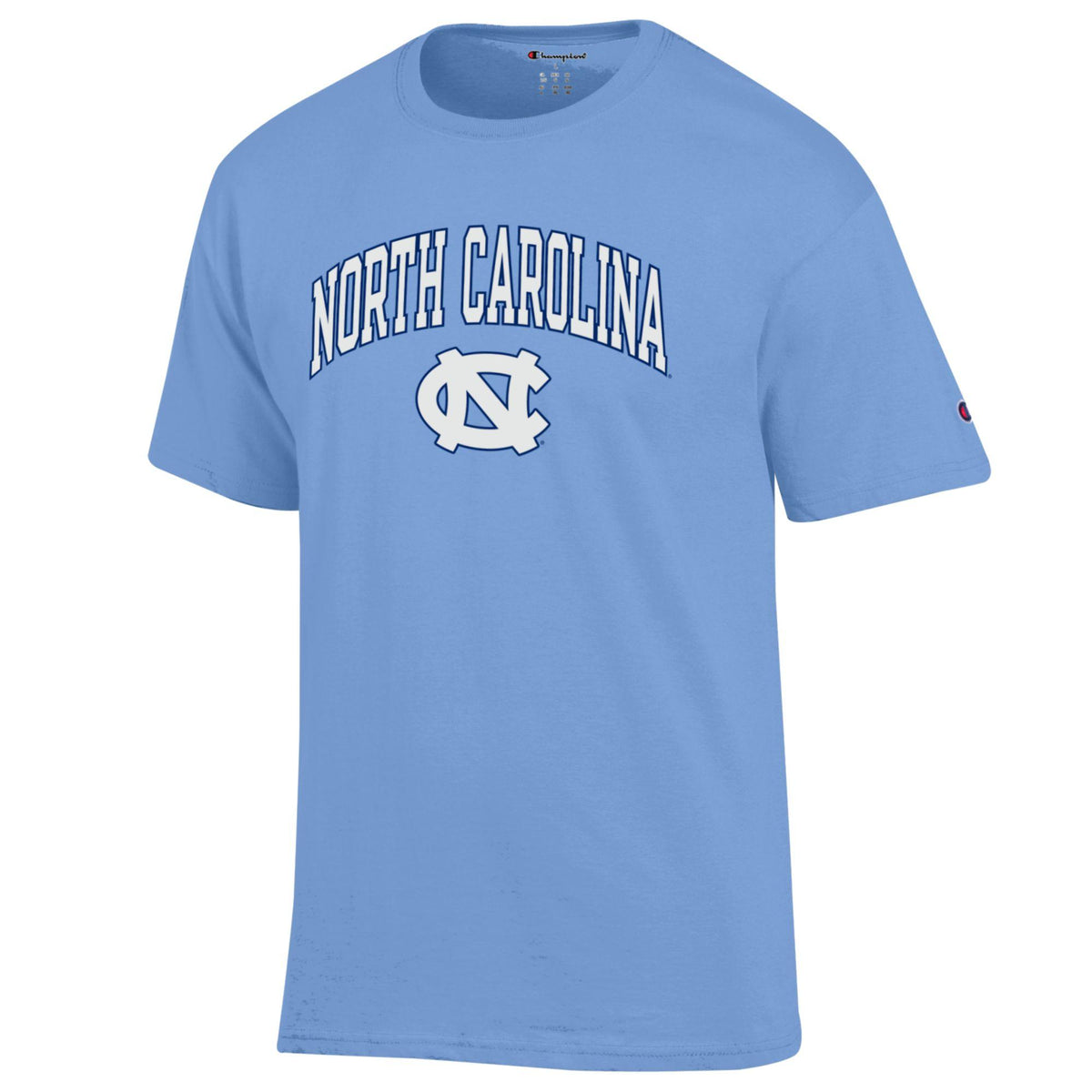 North Carolina Arched over UNC Logo T-Shirt - Carolina Blue Champion