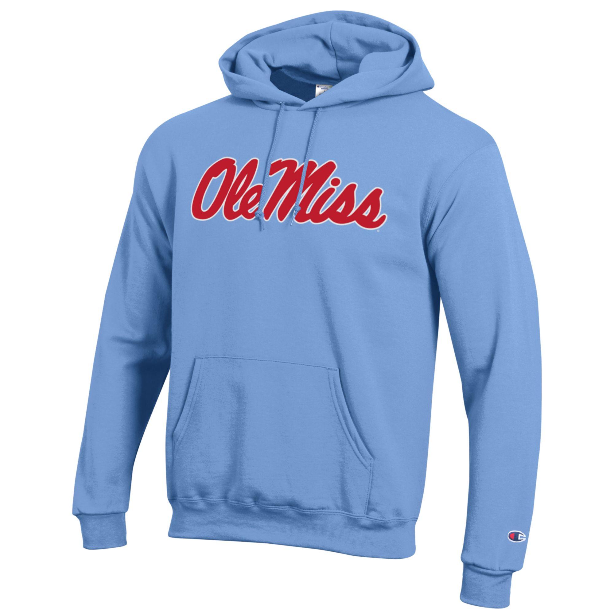 Ole Miss Rebels Champion Powder Blue Hooded Sweatshirt