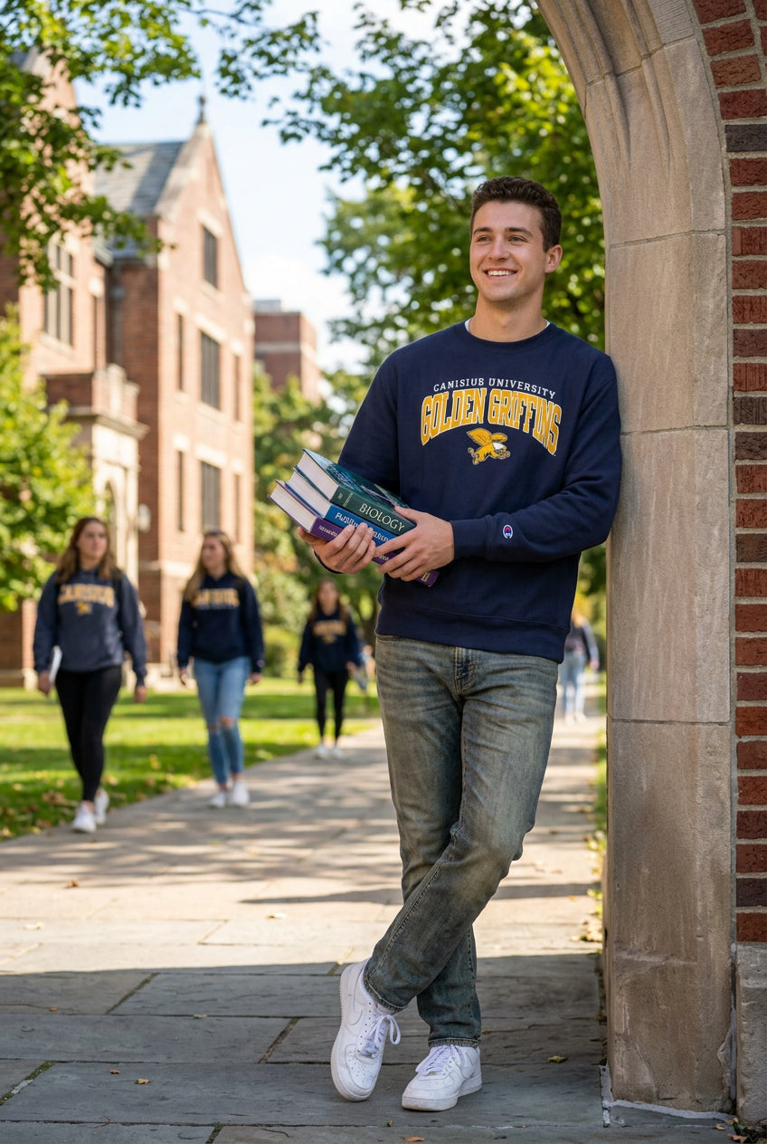Canisius University Golden Griffins Crewneck Sweatshirt - Navy blue Champion Fleece