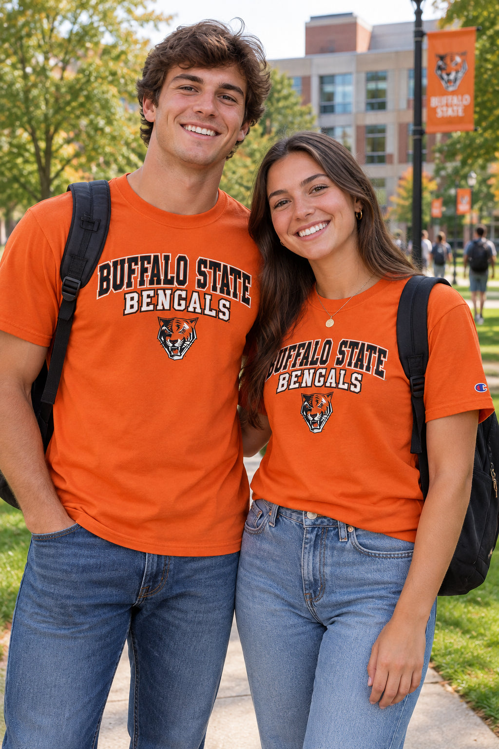 Buffalo State Arched Over Bengals  T Shirt, Orange