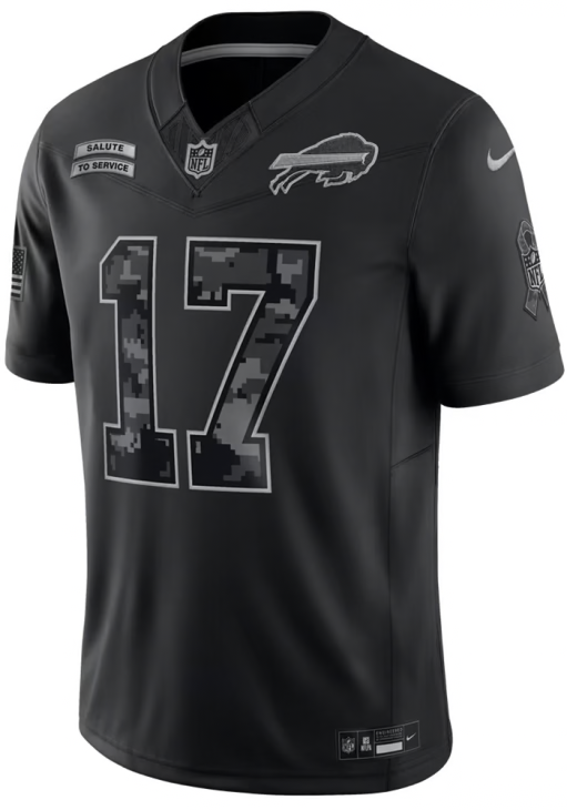 Buffalo Bills Nike Josh Allen 2026 Salute to Service Game Jersey - Black
