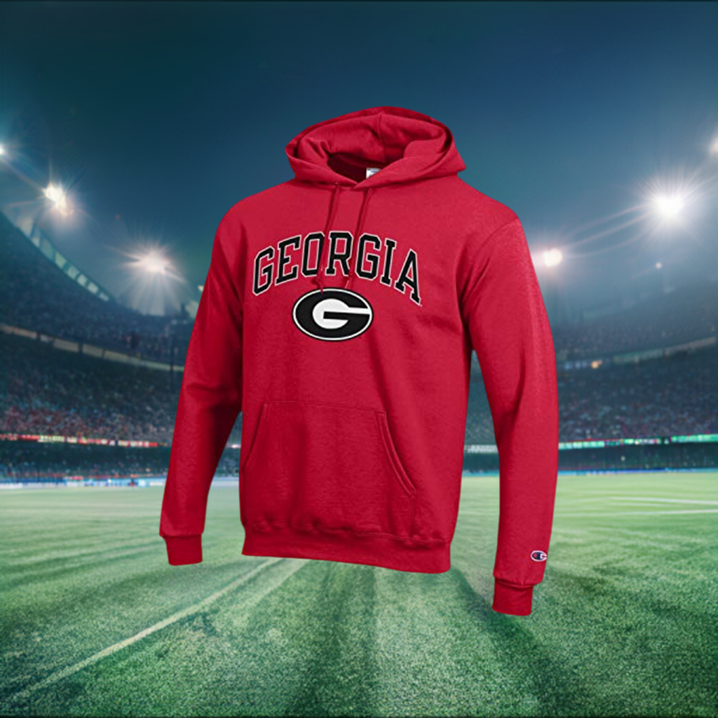 Georgia Bull Dogs Hooded Sweatshirt Red TeeShirtUniversity
