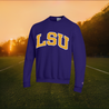 LSU, Louisiana State University Crewneck Sweatshirt, Purple - TeeShirtUniversity.com 