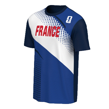 Front view of Blue FIFA World Cup 2026 Graphics T-Shirt for adults. France