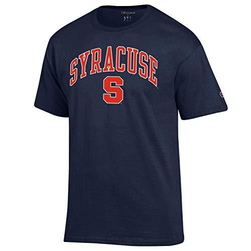 Champion Syracuse University Arched Over Logo NCAA T Shirt, Navy - TeeShirtUniversity.com