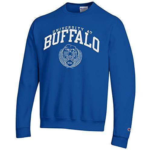 Champion University at Buffalo University Arched Over Crest Crewneck Sweatshirt - TeeShirtUniversity.com