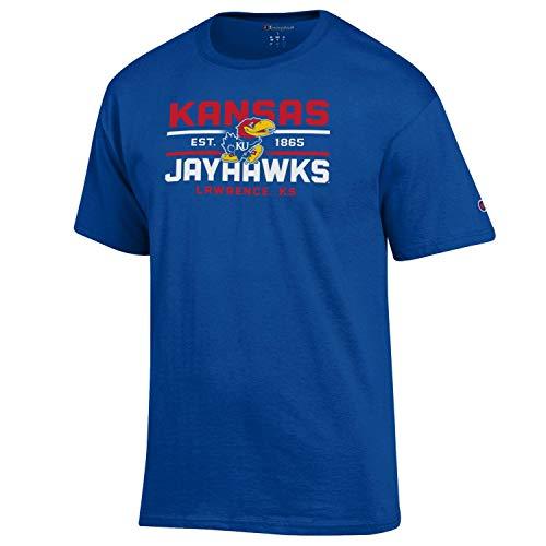 Champion University of Kansas Jayhawks NCAA T Shirt - Royal - TeeShirtUniversity.com