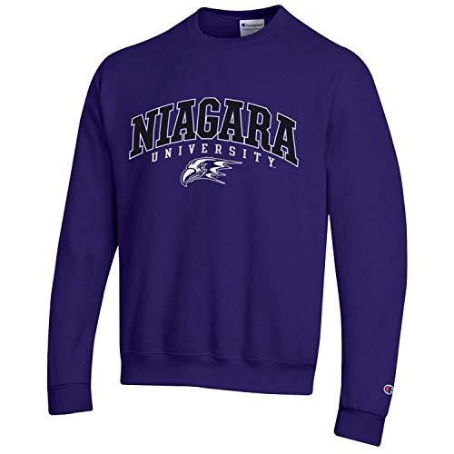 Niagara University NCAA Crewneck Sweatshirt Purple - TeeShirtUniversity.com