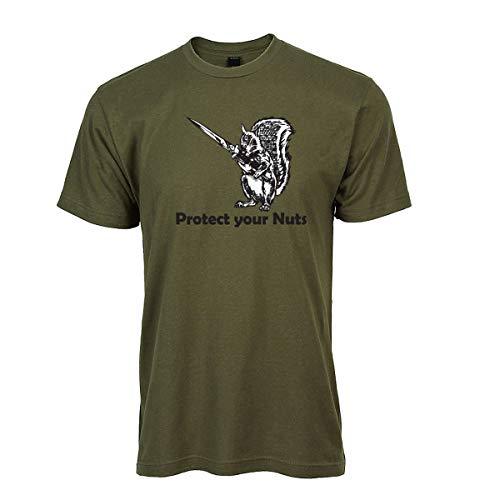 Protect Your Nuts, Squirrel with Knife Funny T Shirt - TeeShirtUniversity.com