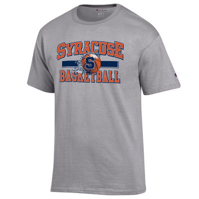 Syracuse Orange Basketball NCAA Grey T Shirt By Champion - TeeShirtUniversity.com