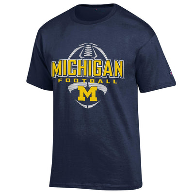 University of Michigan Wolverines football T shirt NCAA Blue - TeeShirtUniversity.com